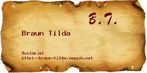 Braun Tilda névjegykártya